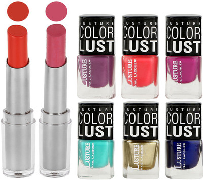 

Ramble Lipstick and Nail Polish combo Gift Pack(Set of 8)