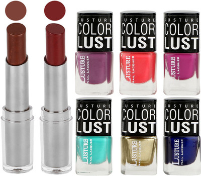 

Ramble Lipstick and Nail Polish combo Gift Pack(Set of 8)