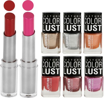 

Ramble Lipstick and Nail Polish combo Gift Pack(Set of 8)