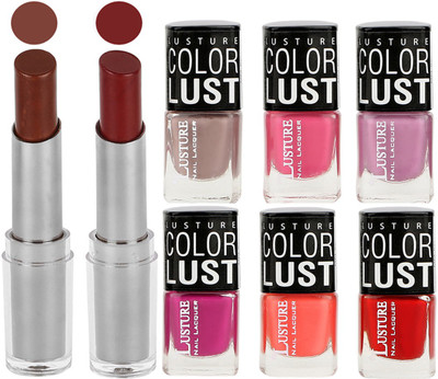 

Ramble Lipstick and Nail Polish combo Gift Pack(Set of 8)