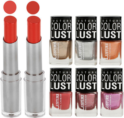 

Ramble Lipstick and Nail Polish combo Gift Pack(Set of 8)