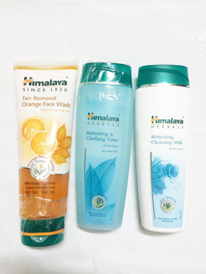 

Himalaya Tan Removal Orange Face Wash, Refreshing & Clarifying Toner, Refreshing Clarifying Milk(Set of)