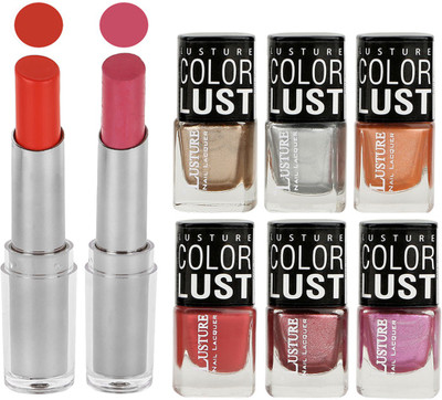 

Ramble Lipstick and Nail Polish combo Gift Pack(Set of 8)