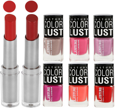 

Ramble Lipstick and Nail Polish combo Gift Pack(Set of 8)