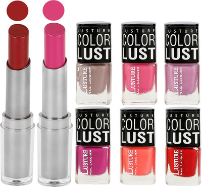 

Ramble Lipstick and Nail Polish combo Gift Pack(Set of 8)