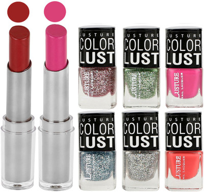 

Ramble Lipstick and Nail Polish combo Gift Pack(Set of 8)