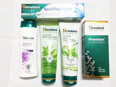 

Himalaya Soothing Body Lotion, Bleminor Anti Blemish Cream, Purifying Neem Face Wash, Purifying Neem Peel Off Mask, Toothpaste(Set of)