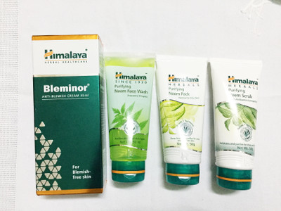 

Himalaya Bleminor Anti Blemish Cream, Purifying Neem Face Wash, Purifying Neem Pack, Purifying Neem Scrub(Set of)