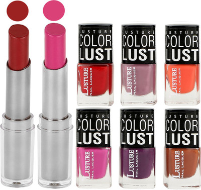 

Ramble Lipstick and Nail Polish combo Gift Pack(Set of 8)