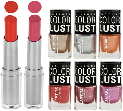 

Ramble Lipstick and Nail Polish combo Gift Pack(Set of 8)