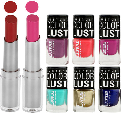 

Ramble Lipstick and Nail Polish combo Gift Pack(Set of 8)