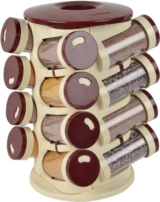 

pog 16 jars maroon 17 Piece Spice Set(Plastic)