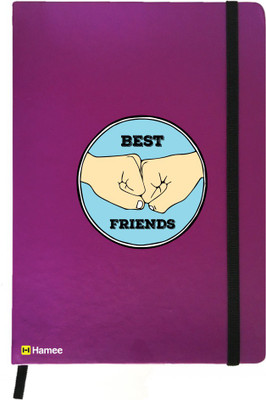

Hamee A5 Notebook(Friendship Day Special Friends Theme Designer Printed Black Leather A5 Notebook - 200 pages, A5 size Friends Like Bro, Purple)