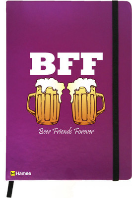 

Hamee A5 Notebook(Friendship Day Special Friends Theme Designer Printed Black Leather A5 Notebook - 200 pages, A5 size BFF Best Friends, Purple)
