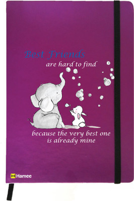

Hamee A5 Notebook(Friendship Day Special Friends Theme Designer Printed Black Leather A5 Notebook - 200 pages, A5 size Best Friends, Purple)