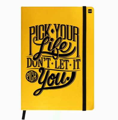 Hamee A5 Notebook(Designer Printed PU Leather Undated A5 Notebook Planner, Yellow)