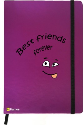 

Hamee A5 Notebook(Friendship Day Special Friends Theme Designer Printed Black Leather A5 Notebook - 200 pages, A5 size Naughty Friends, Purple)