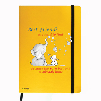 

Hamee A5 Notebook(Friendship Day Special Friends Theme Designer Printed Black Leather A5 Notebook - 200 pages, A5 size Best Friends, Yellow)