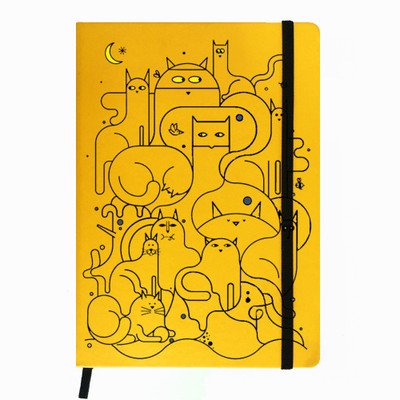 

Hamee A5 Notebook(Designer Printed PU Leather Undated A5 Notebook Planner, Yellow)