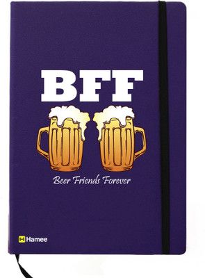 

Hamee A5 Notebook(Friendship Day Special Friends Theme Designer Printed Black Leather A5 Notebook - 200 pages, A5 size BFF Best Friends, Blue)