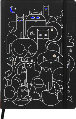 

Hamee A5 Notebook(Designer Printed PU Leather Undated A5 Notebook Planner, Black)