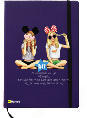 

Hamee A5 Notebook(Friendship Day Special Friends Theme Designer Printed Black Leather A5 Notebook - 200 pages, A5 size Party Friends, Blue)