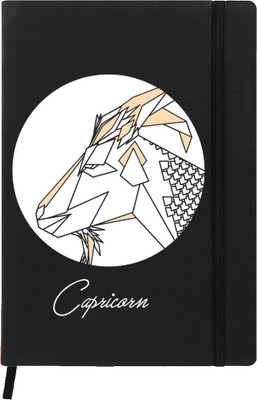 Hamee A5 Notebook(Designer Printed PU Leather Undated A5 Notebook Planner, Black)