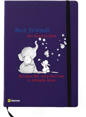 

Hamee A5 Notebook(Friendship Day Special Friends Theme Designer Printed Black Leather A5 Notebook - 200 pages, A5 size Best Friends, Blue)