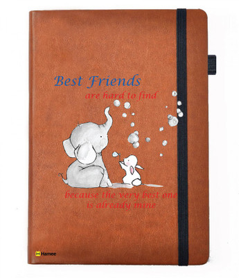 

Hamee A5 Notebook(Friendship Day Special Friends Theme Designer Printed Black Leather A5 Notebook - 200 pages, A5 size Best Friends, Tan)
