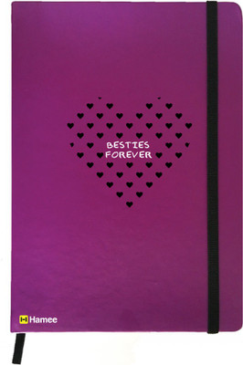 

Hamee A5 Notebook(Friendship Day Special Friends Theme Designer Printed Black Leather A5 Notebook - 200 pages, A5 size Lovely Friend, Purple)