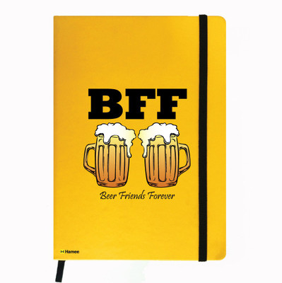 

Hamee A5 Notebook(Friendship Day Special Friends Theme Designer Printed Black Leather A5 Notebook - 200 pages, A5 size BFF Best Friends, Yellow)
