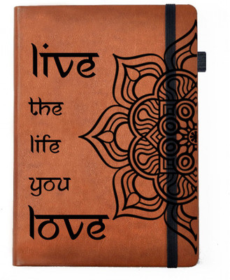 Hamee A5 Notebook(Designer Printed PU Leather Undated A5 Notebook Planner, Tan)