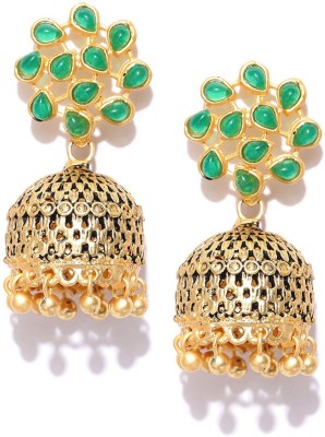 PANASH Gold-Toned Beads Metal Jhumki Earring