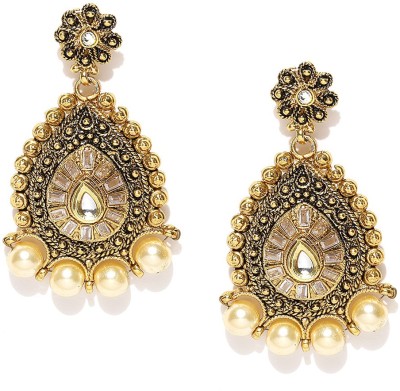 PANASH Gold-Toned Beads Metal Drops & Danglers