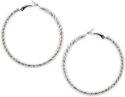Karatcart Karatcart Silver Elegant Hoop Earrings For Women Zinc Hoop Earring