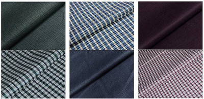 KUNDAN SULZ GWALIOR Polycotton Checkered Shirt & Trouser Fabric