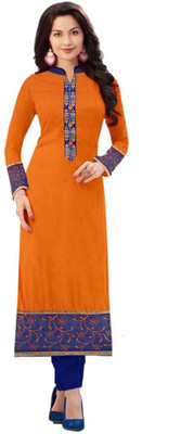 ROYALTYRETAILANDEXPORT Cotton Embroidered, Solid Kurta & Churidar Material(Unstitched)
