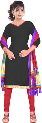

Trendz Apparels Cotton Solid Salwar Suit Dupatta Material(Un-stitched), Black