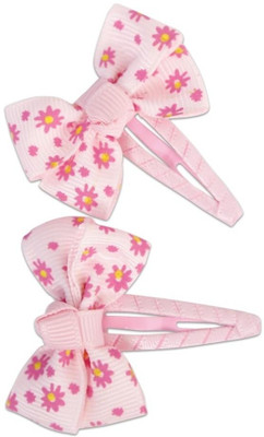 

Pink Poppy Daisy Print Bow with Knot Hair Clip Hair Accessory Set(Multicolor)
