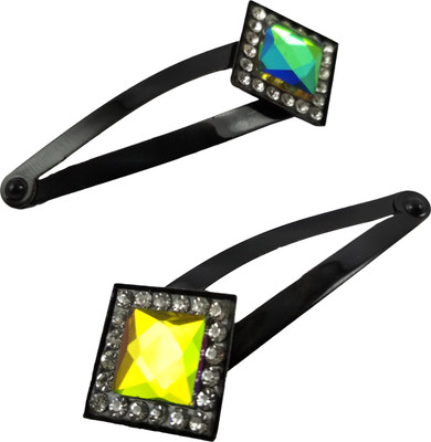 

Zapro Multicolor Stone Hair Clip, Tic Tac Clip, Hair Pin(Black)