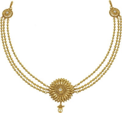 

Muchmore Beautiful Gold Plated hair Pin for Women Wedding wear Jewelry Hair Chain(White, Gold)