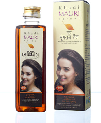 Khadi Mauri Maha Bhringraj Hair Oil- 250 ml - KING OF OILS - Anti Hairfall+Anti Dandruff - Ancient Ayurvedic Herbal Hair Oil(250 ml) Flipkart