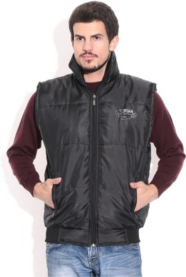 STAR Sleeveless Solid Men Jacket