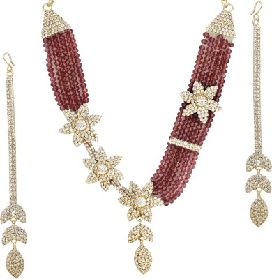 Styylo Jewels Alloy Gold-plated White, Maroon, Gold, Multicolor Jewellery Set(Pack of 1)