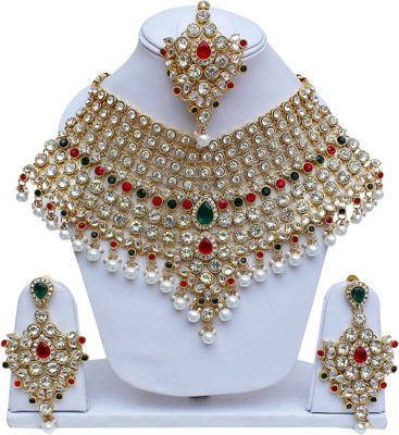 Lucky Jewellery Alloy Gold-plated Multicolor Jewellery Set(Pack of 1)