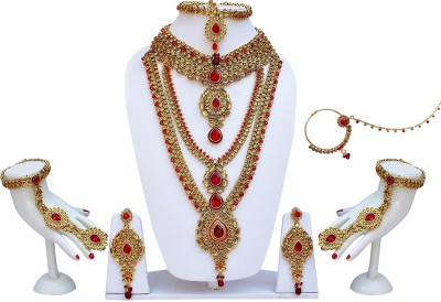 Lucky Jewellery Alloy Gold Jewellery Set(Pack of 1)