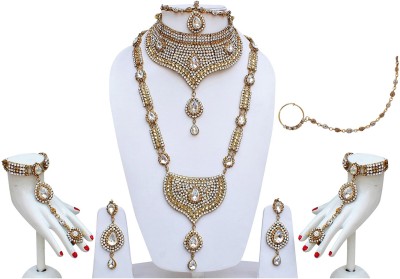 Lucky Jewellery Alloy Gold Jewellery Set(Pack of 1)