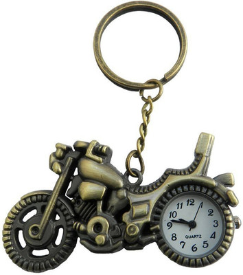 

kausal kf Moto Biker Bike Metalic Gold With Clock Keychain for Bike Key Chain