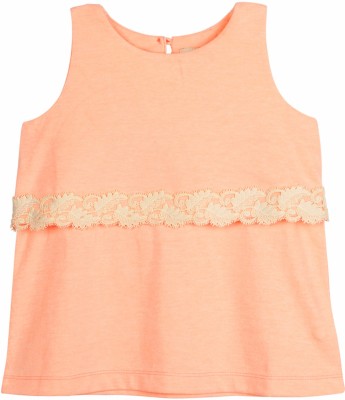 Cherry Crumble by Nitt Hyman Girls Casual Polycotton Top(Orange, Pack of 1)