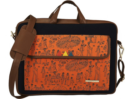 

FUNK FOR HIRE 15.6 inch Laptop Messenger Bag(Brown, Blue, Orange), Navy blue;orange